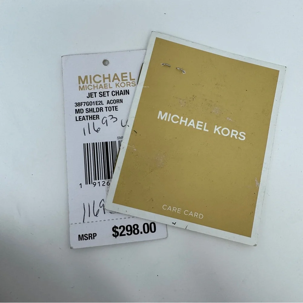 Michael Kors Jet Set Chain Medium Tote Purse Bag and Wallet in Acorn Brown